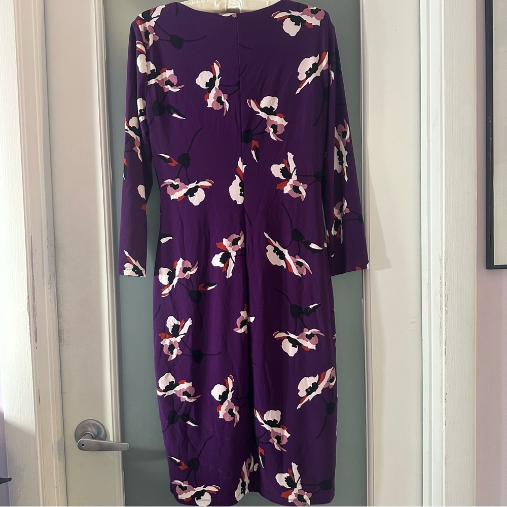 Lauren Ralph Lauren Purple Floral Long Sleeve Dress - Picture 3 of 9